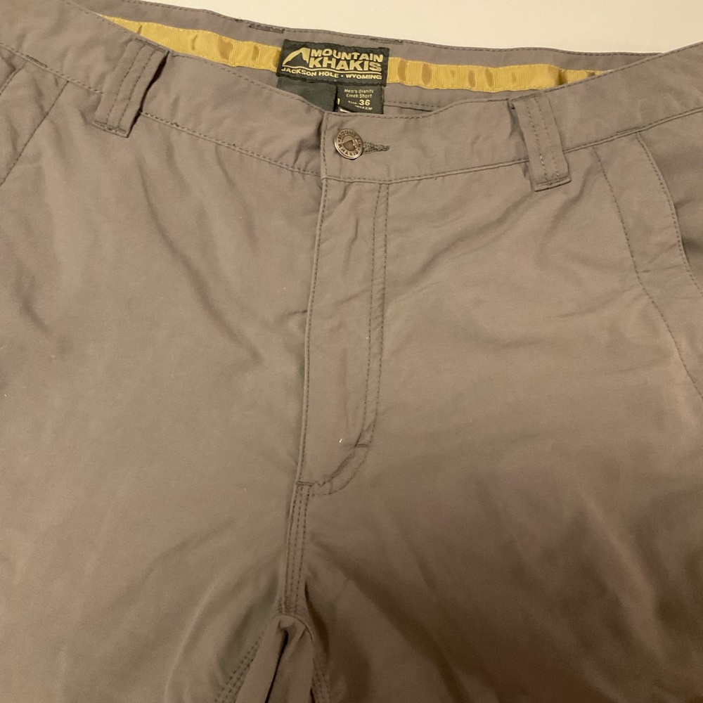 Mountain Khakis Cargo Shorts Slate Grey Side Pockets, Zip & Button, Loops, Sz 36 - Picture 2 of 13